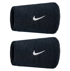 Muñequeras Nike Swoosh Classic Doublewide Negro/Blanco