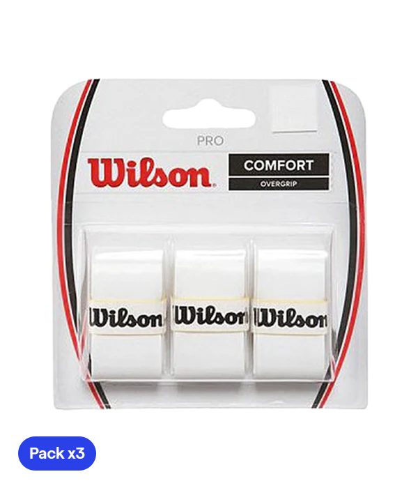 Overgrips Wilson Padel Pro Comfort Blanco Liso x3 Unidades