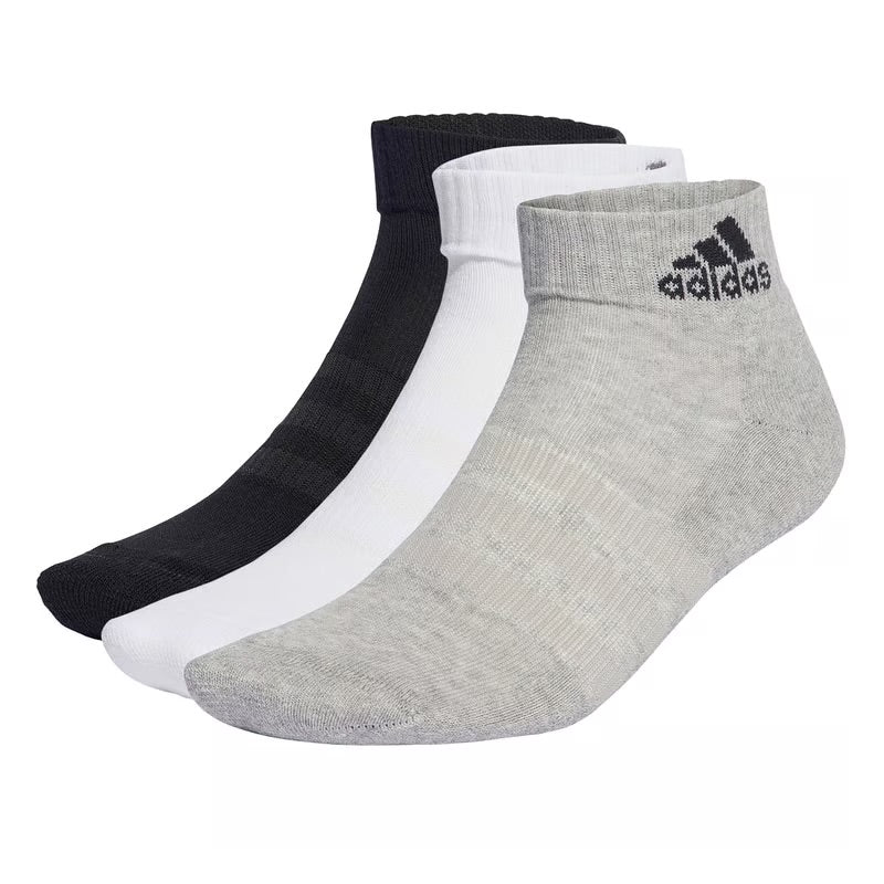 Medias Adidas Cushioned Tobilleros Blanco/Negro/Gris x6 pares