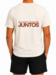 Camiseta Smash Padel Algodon Beige