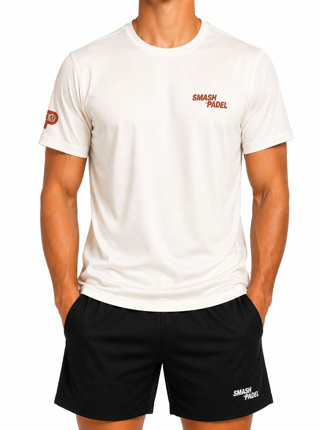 Camiseta Smash Padel Algodon Beige