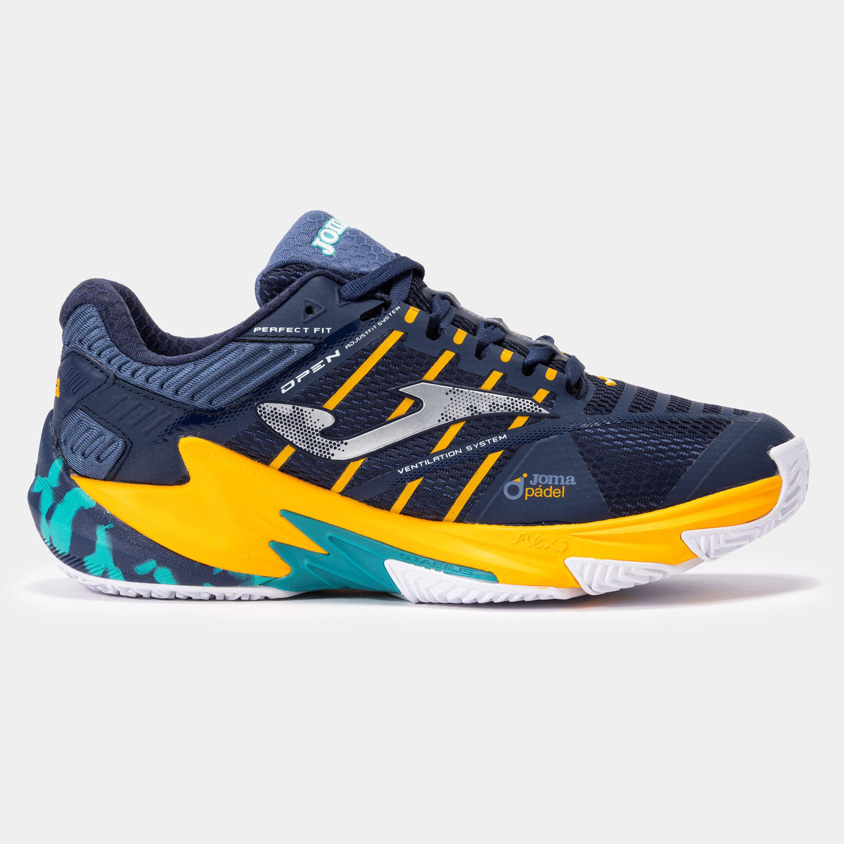 Zapato de Padel Joma Open 24 (Azul marino y amarillo)