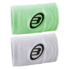 Muñequera Bullpadel Verde fluor y blanco x 2 unidades