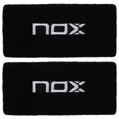 Muñequeras Nox Largas Negro Logo Blanco x 2 unidades
