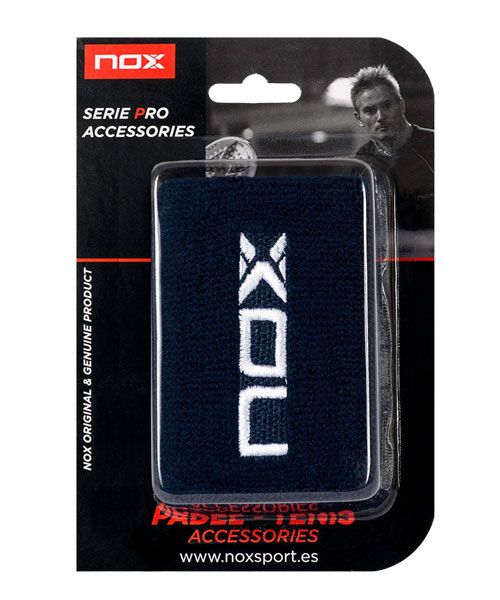Muñequera Nox x2 Azul Logo Blanco