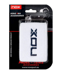 Muñequera Nox x2 Blanco Logo Azul