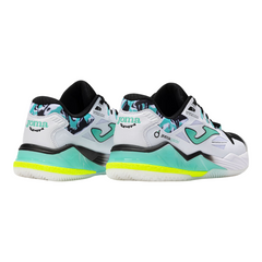 Zapato de Padel Joma Spin Blanco y Turquesa