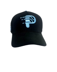 Gorra Smash Padel - TR - Fist Negra Logo Azul Claro