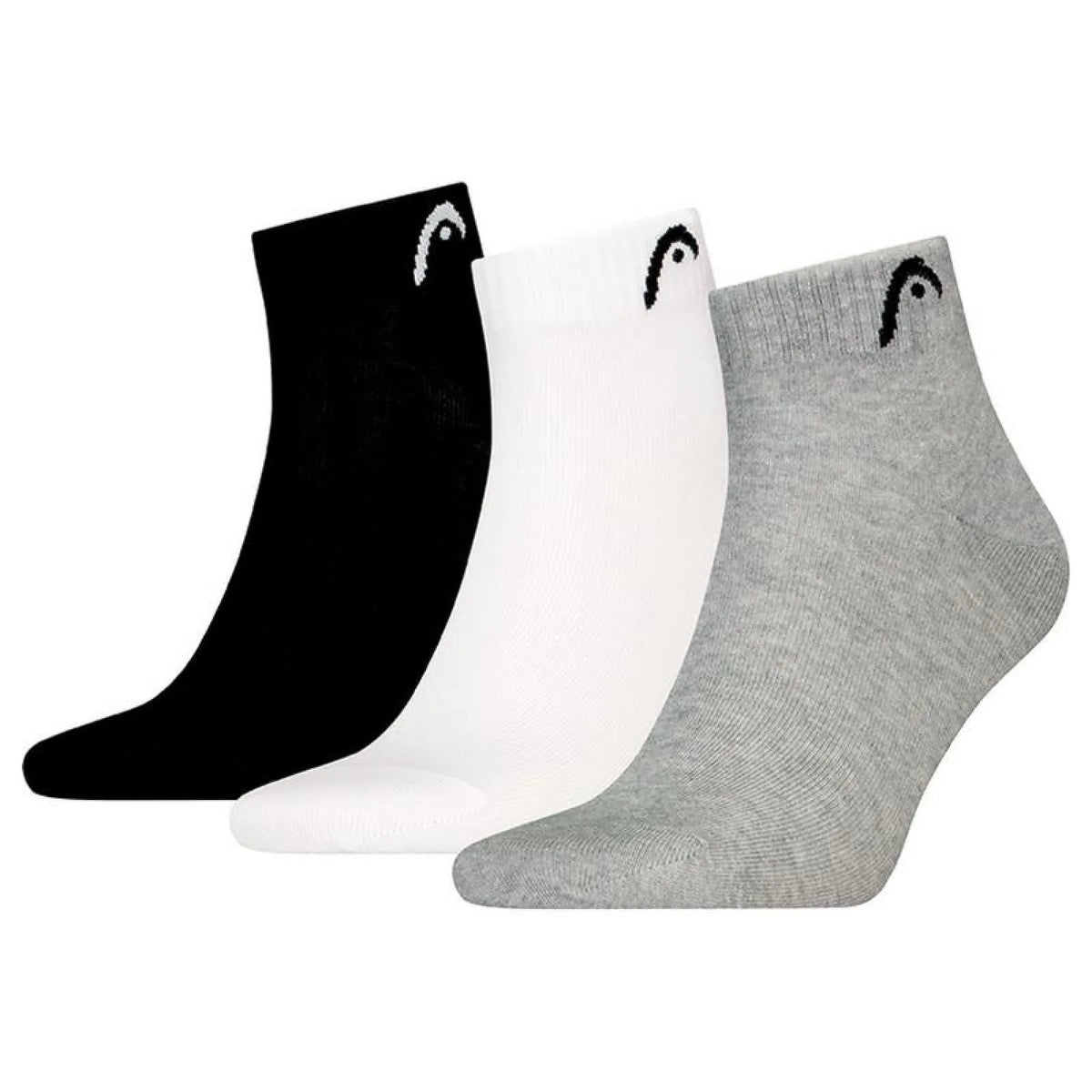 Medias Head All Sports Quarter Negro Blanco