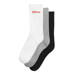 Medias Wilson Crew Blanco Gris Negro 3 Pares