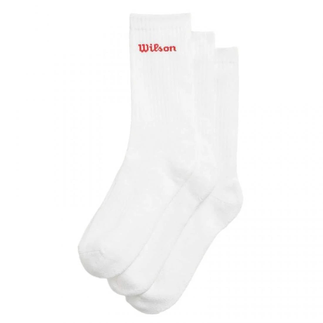 Medias Wilson Crew Blanco Rojo 3 Pares