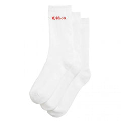 Medias Wilson Crew Blanco Rojo 3 Pares