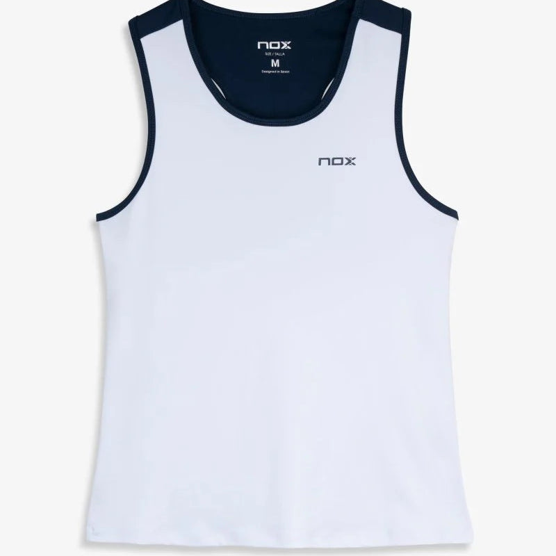 Camiseta Nox Tirantes Blanca/Azul Mujer