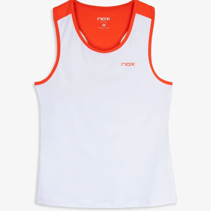 Camiseta Nox Tirantes Blanca/Roja Mujer