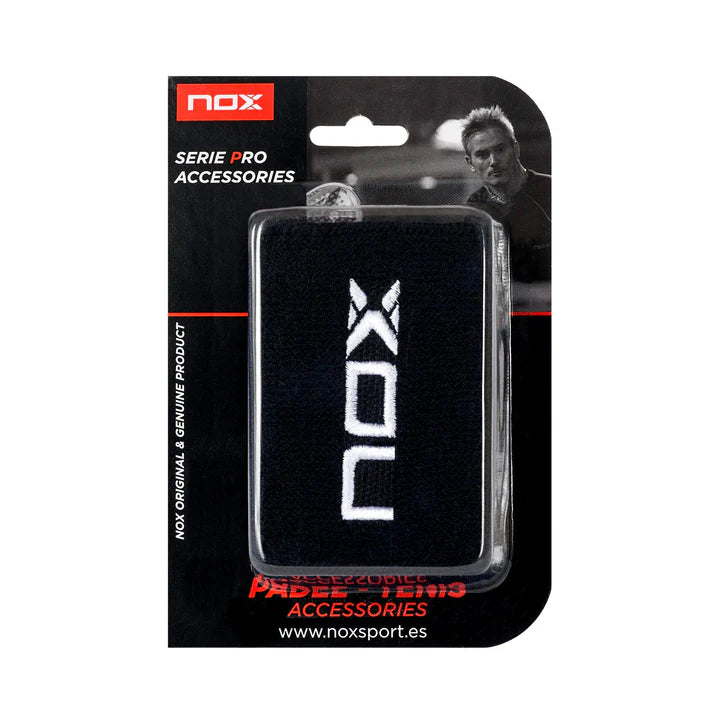Muñequeras Nox Negro Logo blanco 2 unidades