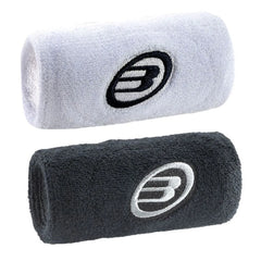 Muñequeras Bullpadel Blanco/Negro (Logo Gris)