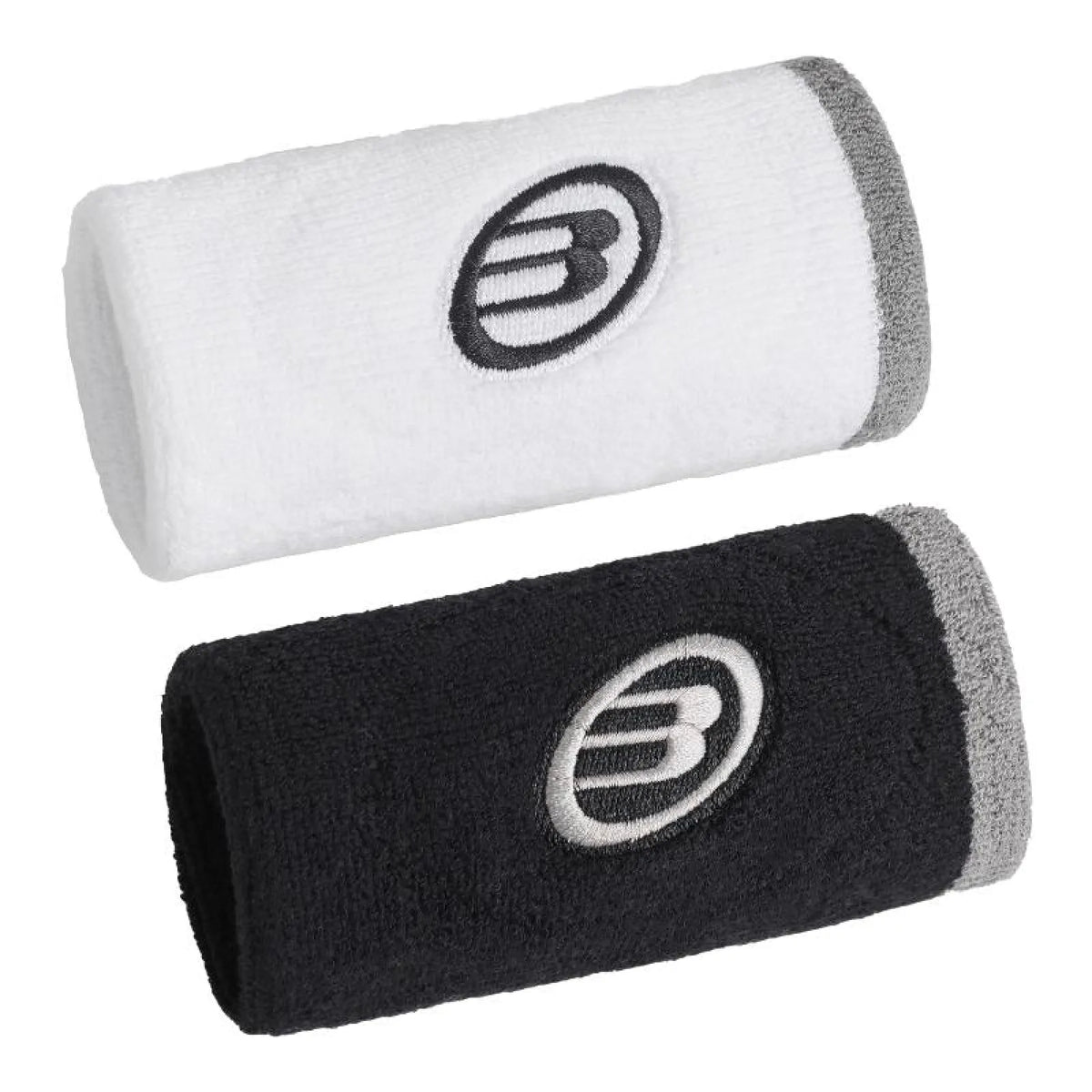 Muñequeras Bullpadel Blanco/Negro (Borde Gris)