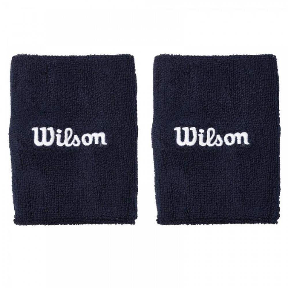 Muñequeras Wilson Wide Terry Azul Marino 2 Unidades