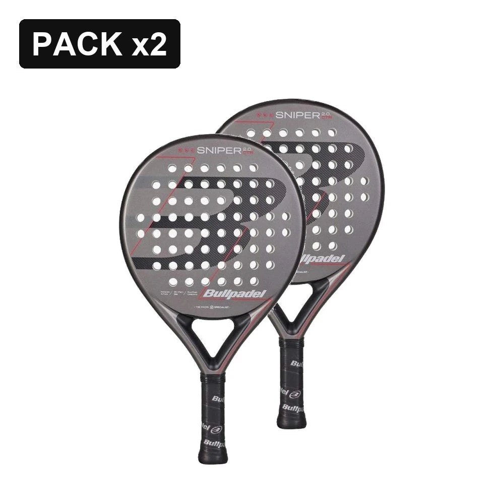 Pack 2x Pala Bullpadel Sniper 2.0 Control Gris Oscuro 2026