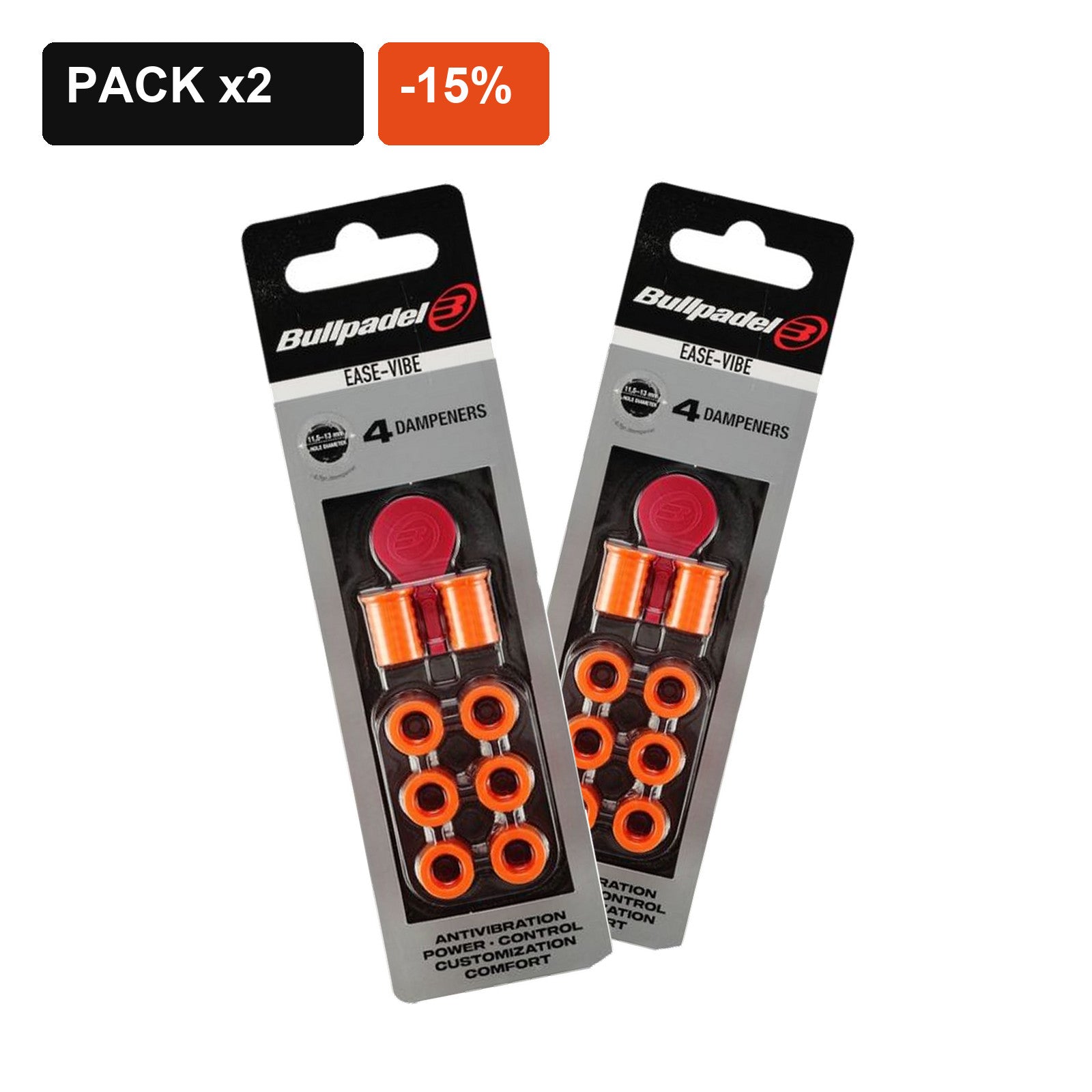 Pack de 2 antivibradores Ease Vibe Bullpadel con 15% de descuento