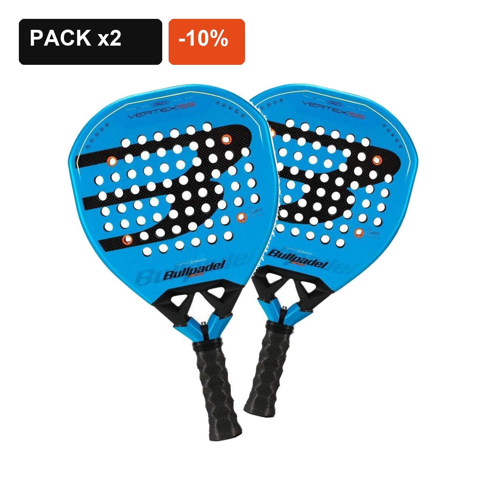 Pack de 2 palas Bullpadel Pablo Cardona Vertex 05 Geo 2026 con 10% de descuento