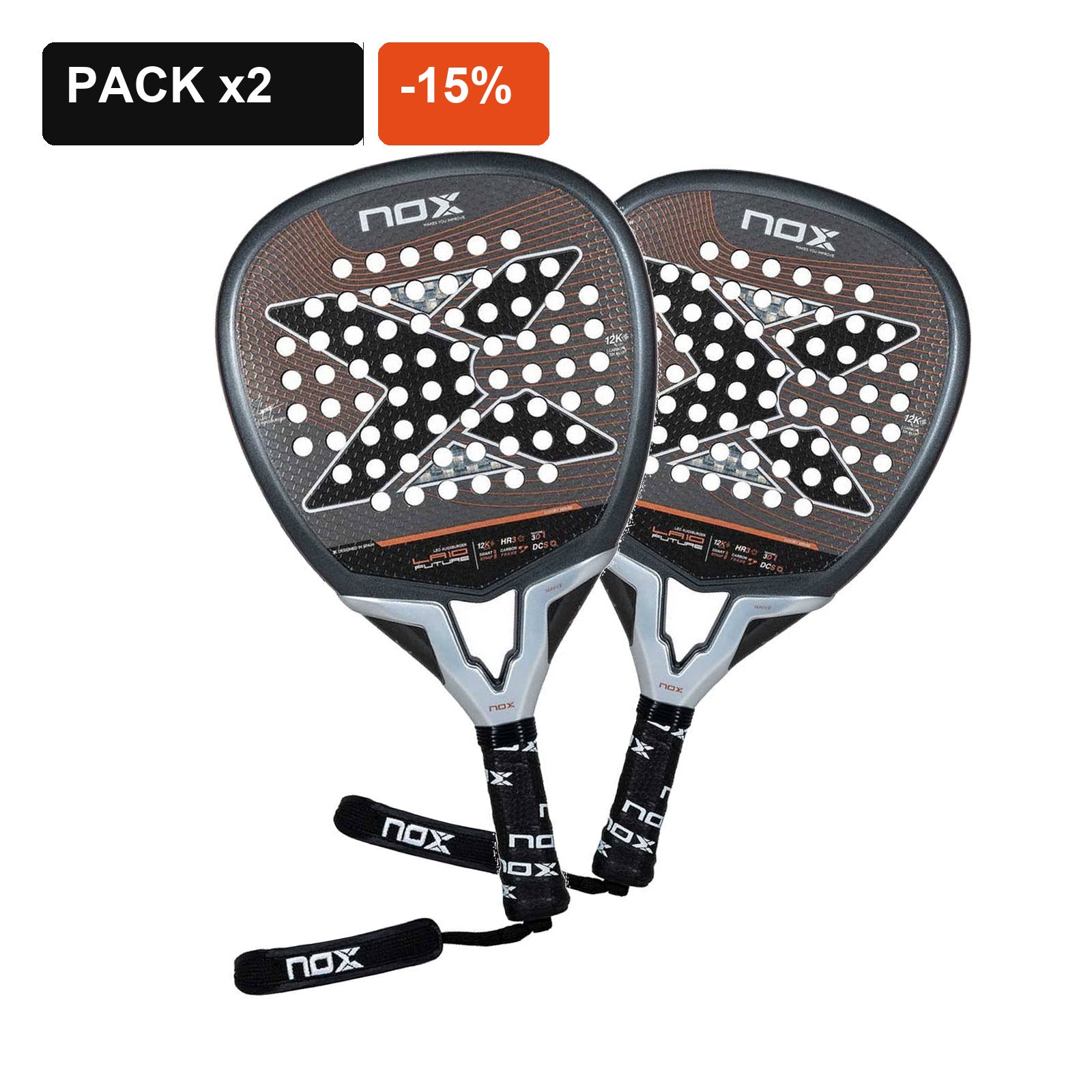 Pack de 2 palas Nox LA10 Future 2024 by Leo Augsburger con 15% de descuento