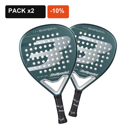 Pack de 2 palas Bullpadel Sniper 2.0 Power Azul Claro 2026 con 10% de descuento