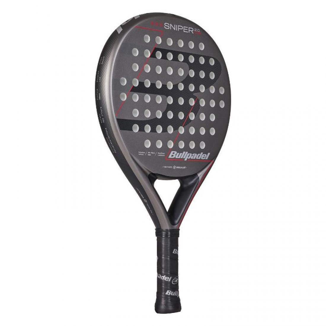 Pack 2x Pala Bullpadel Sniper 2.0 Control Gris Oscuro 2026
