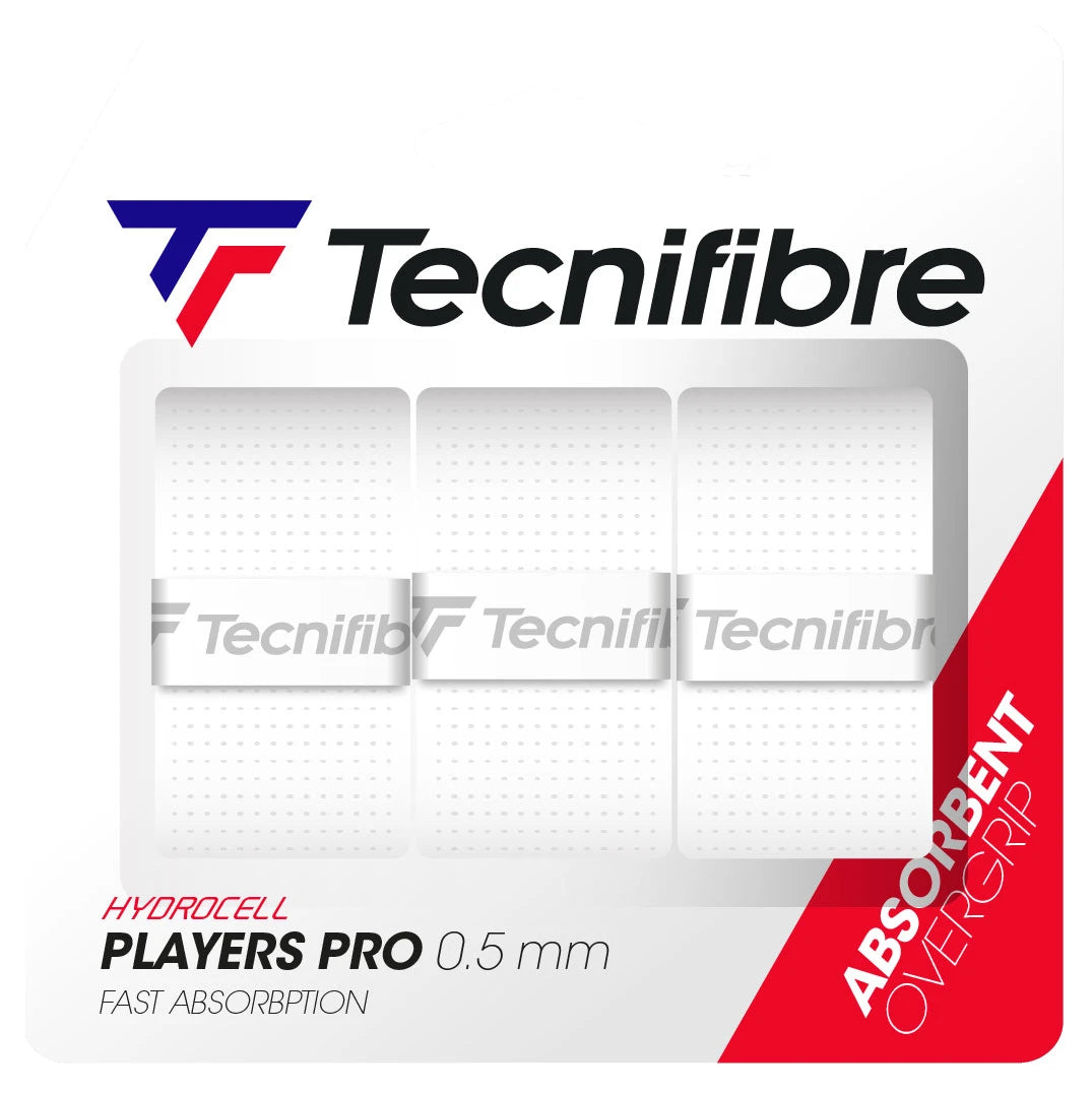 Overgrips Tecnifibre Players Pro Blanco Hydrocell x3 Unidades
